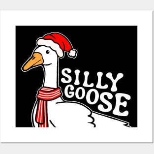 Silly Goose with Santa Hat Posters and Art